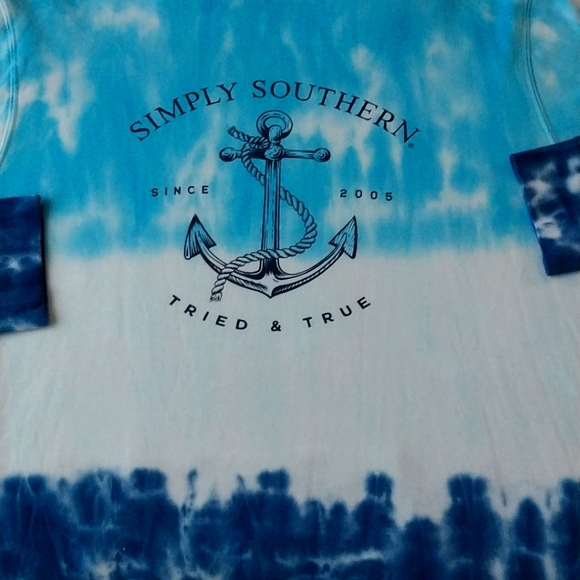 SIMPLY SOUTHERN HOODIE Super Soft Blue Tie Dyed - Picture 2 of 5
